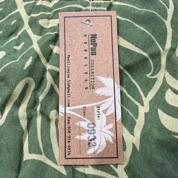 NWT Napua Collection Cover Ups: Monstera Leaf - Olive/Tan Size OS - Picture 8 of 9